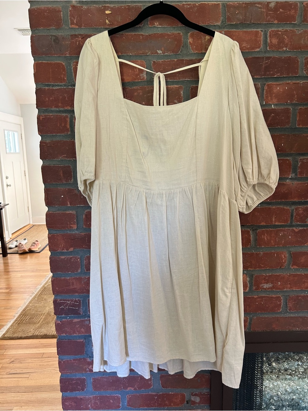 GAP Linen Cream Square-Neck Dress